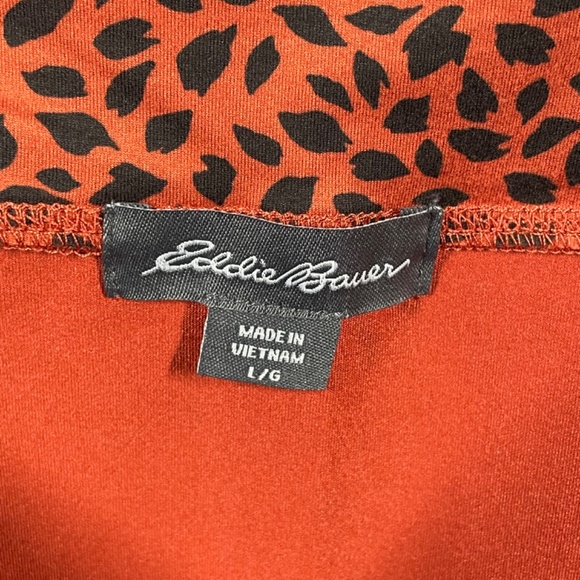NEW Eddie Bauer Skirt Womens Large orange black Kacey animal circle outdoor - Picture 2 of 9